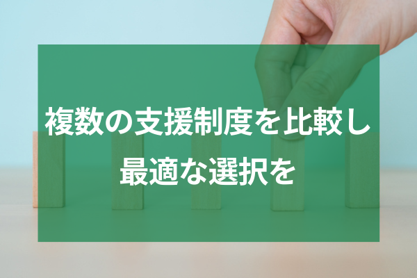 複数の支援制度を比較し最適な選択を